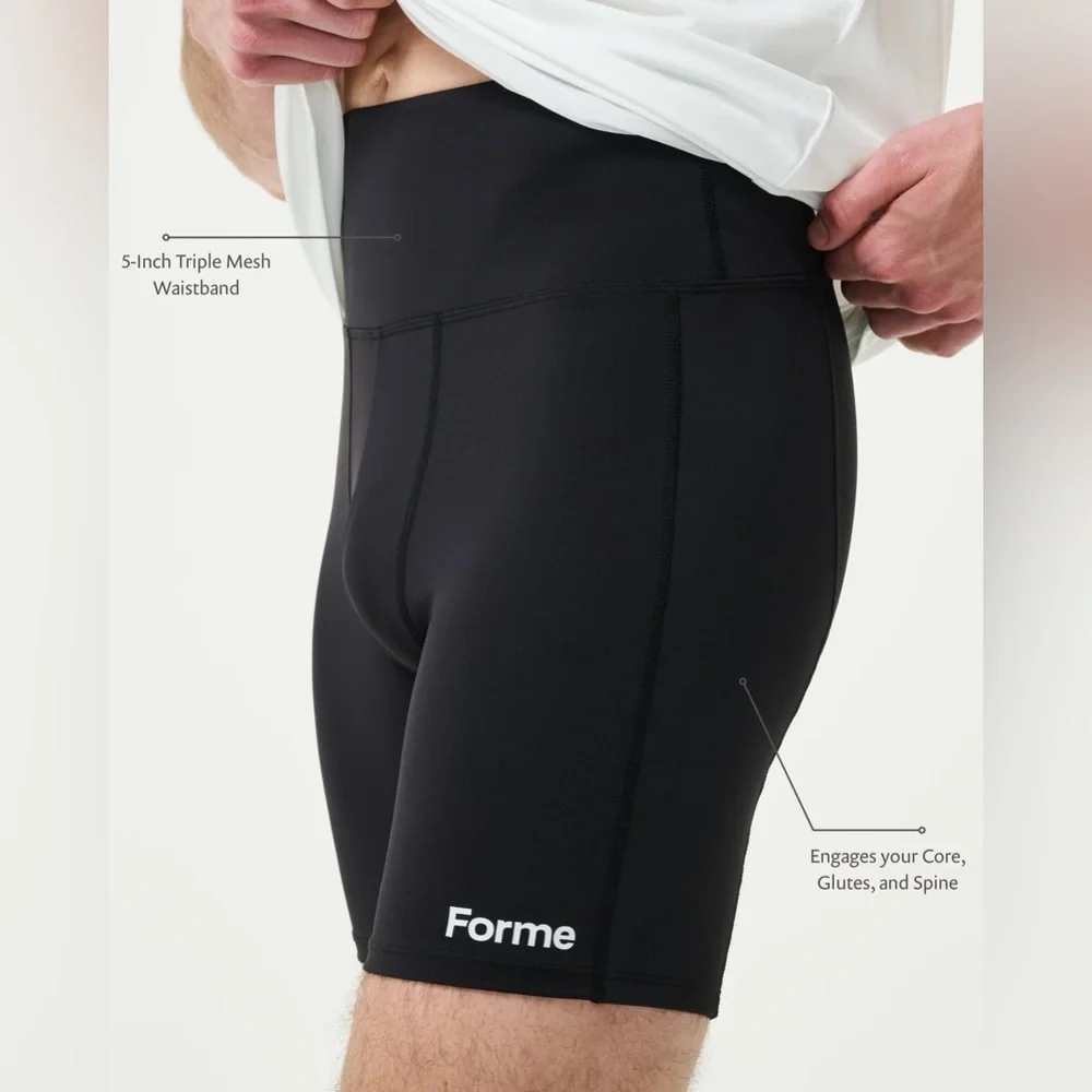 Forme Men's Black Performance Compression Shorts - Picture 2 of 10